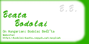 beata bodolai business card